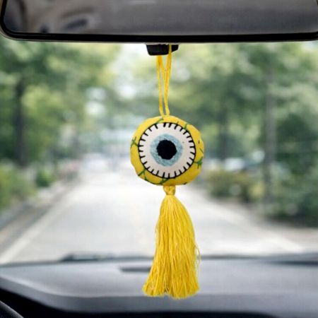 Handmade Printed Evil Eye Tassel Charm